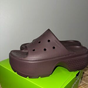 CROCS Women's Dark Brown Platform Mules